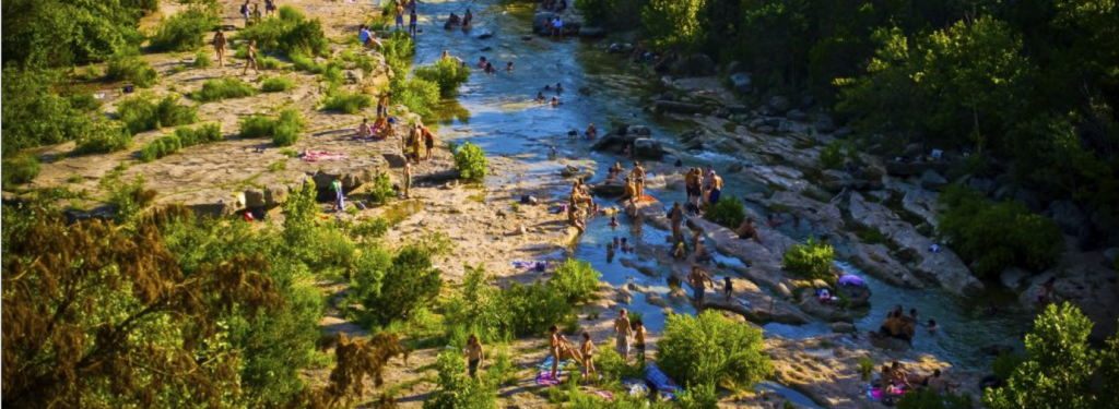 Barton Creek Greenbelt with water in Austin, Texas