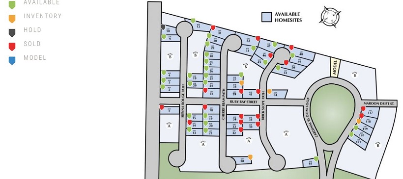 A community site map to show Austin homes for sale