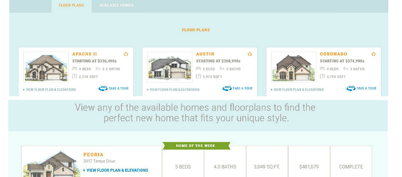 Interactive floor plans and available homes to help find Austin homes for sale