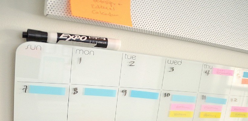 Dry-erase board calendar as one of the best tips for back-to-school planning