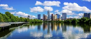 Scenic view of Central and South Austin, Texas.