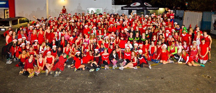 A group picture of The 12 Bars of Christmas runners 