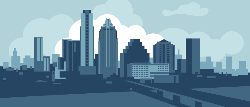 Vector image of the downtown Austin skyline