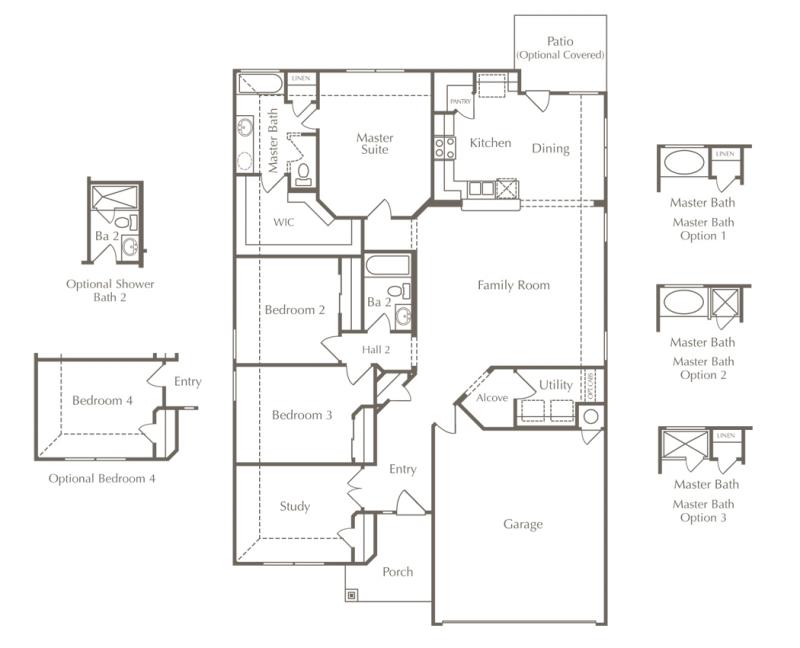 MileStone Community Builders’ Bedford floor plan for families.