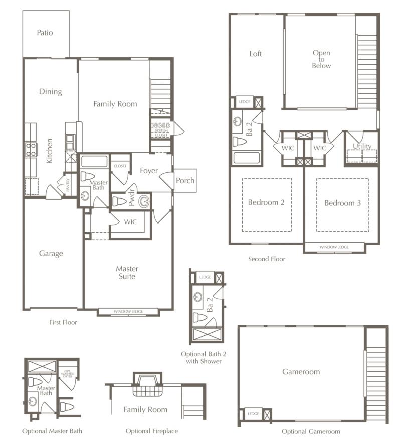 Drawing of Smithfield’s Shakespeare floor plan as an example of affordable house prices in Austin.