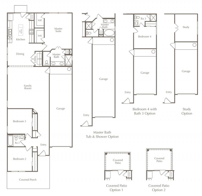 A floor plan drawing of the Bristol layout for one of the new homes for sale in Leander, Texas