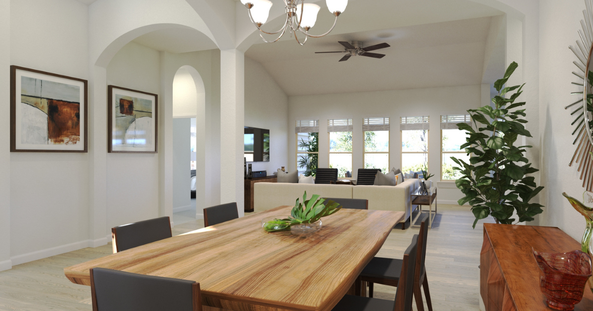 open concept dining room